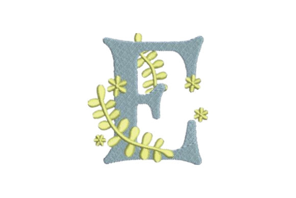 Floral Alphabet E: A Beautiful Embroidery Design