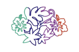 Rainbow Floral Embroidery Design